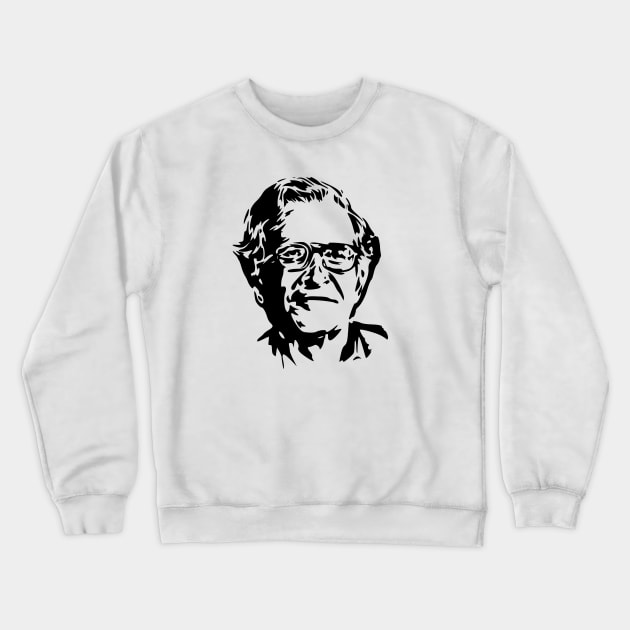 Noam Chomsky stencil Crewneck Sweatshirt by bumblethebee